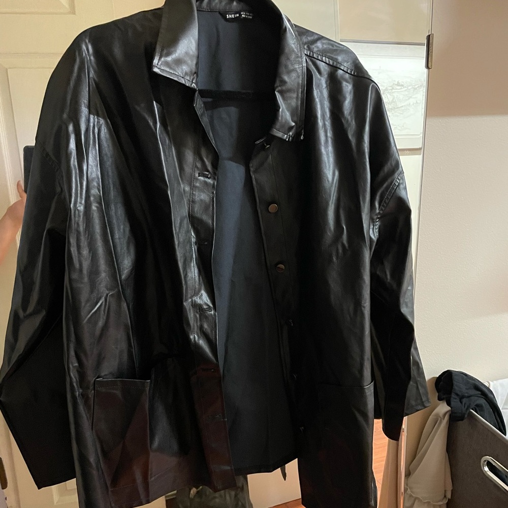 SHEIN faux leather shirt/jacket, never worn, size XL